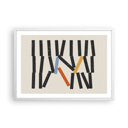 Plakat w białej ramie - Domino – kompozycja - 70x50 cm