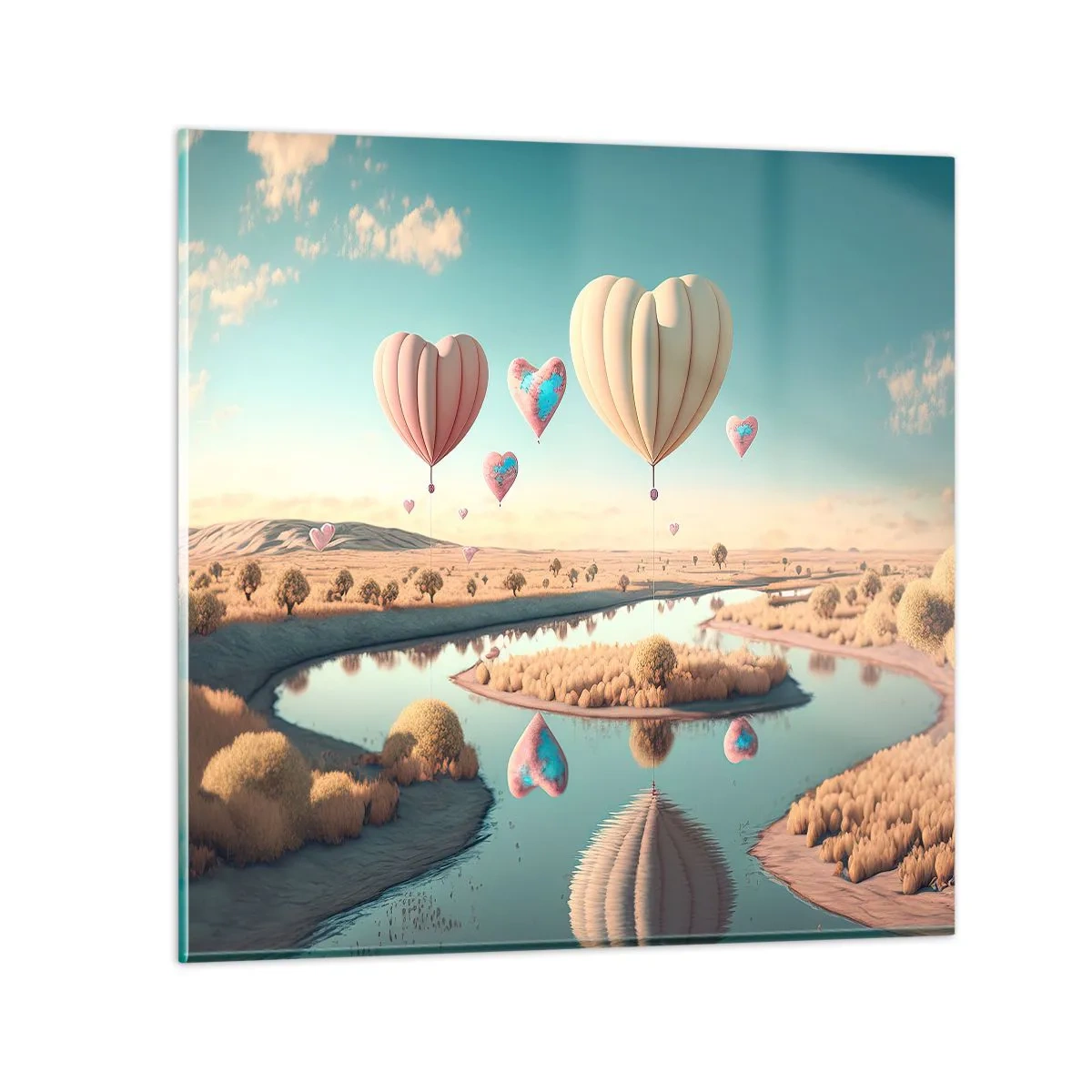 Obraz na szkle - Miłość pozwala wznieść się - 30x30 cm