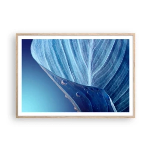 Plakat w ramie jasny dąb - Ukryte krople błękitu - 100x70 cm
