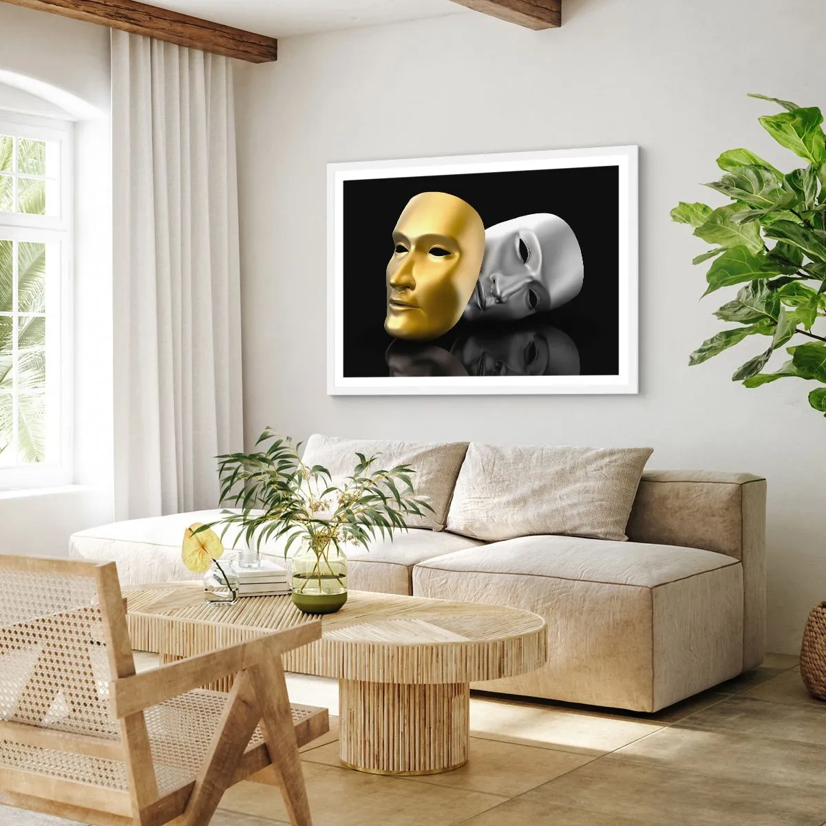 Plakat w białej ramie - Życie to jest teatr - 70x50 cm