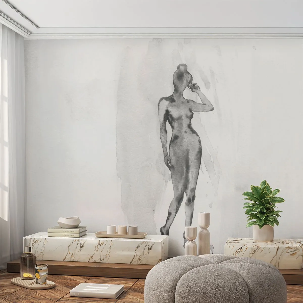 Fototapeta Samoprzylepna Deluxe Sticker - Studium ideału kobiecości - Kobieta, Kobiece Ciało, Grafika - 250x175 cm