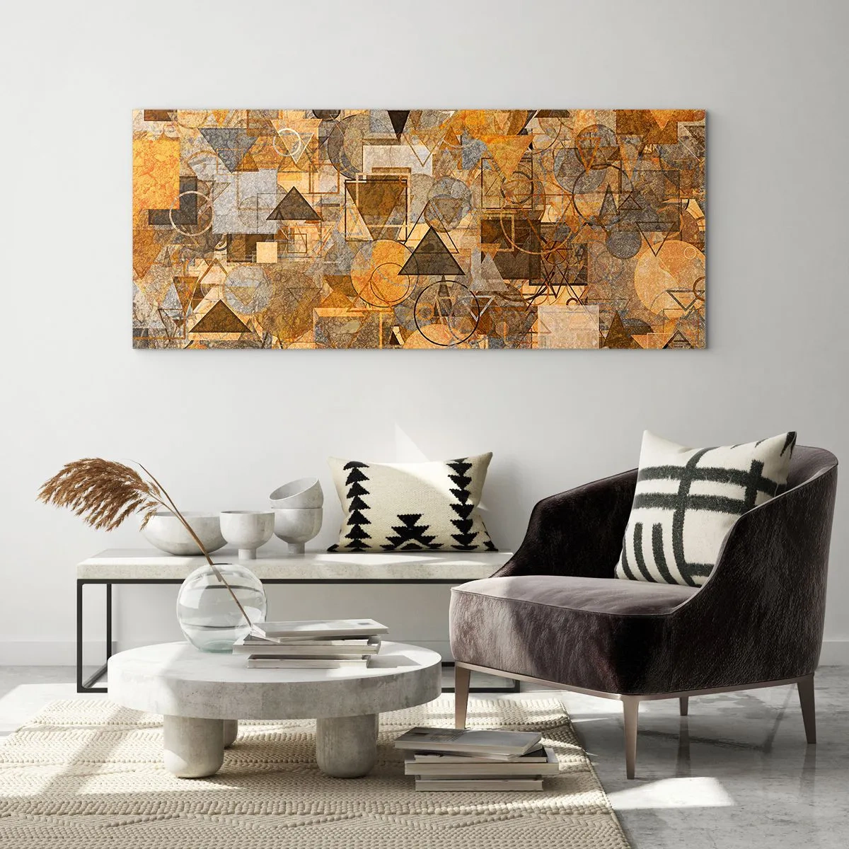 Obraz na szkle - Świat ujęty w formę - 100x40 cm