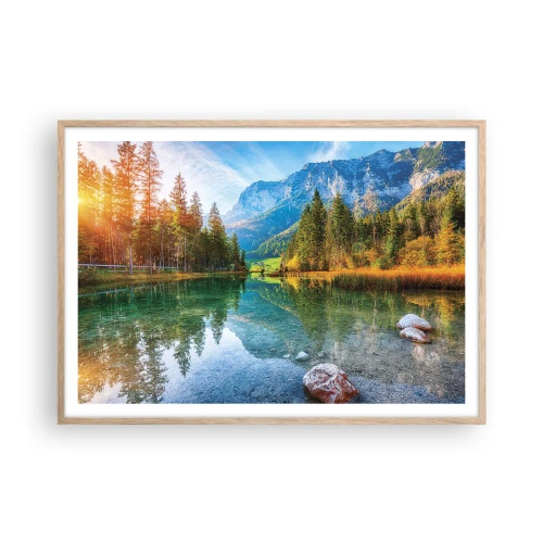 Plakat w ramie jasny dąb - Łagodność jesieni - 100x70 cm