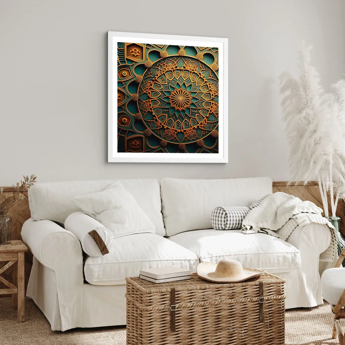 Plakat w białej ramie - W arabskim klimacie - 30x30 cm