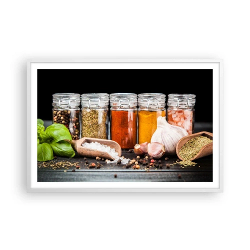 Plakat w białej ramie - Żeby życie miało smak - 91x61 cm