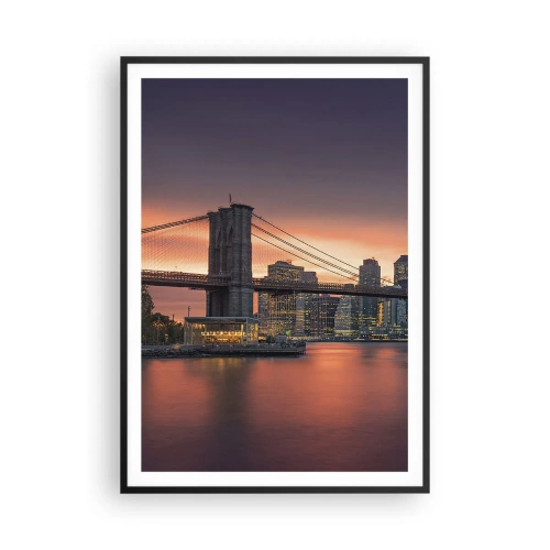 Plakat w czarnej ramie - Zatopione w liliowej ciszy - 70x100 cm