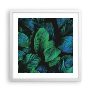 Plakat w białej ramie - W zielonym tłumie - 40x40 cm