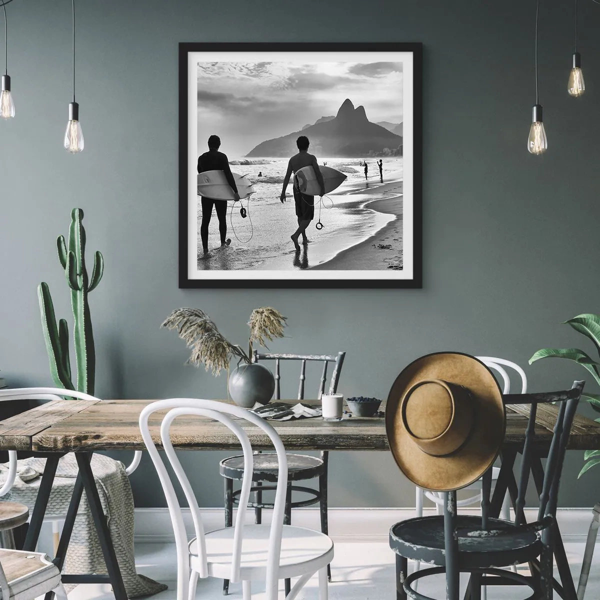 Plakat w czarnej ramie - Samba na jedną falę - 50x50 cm