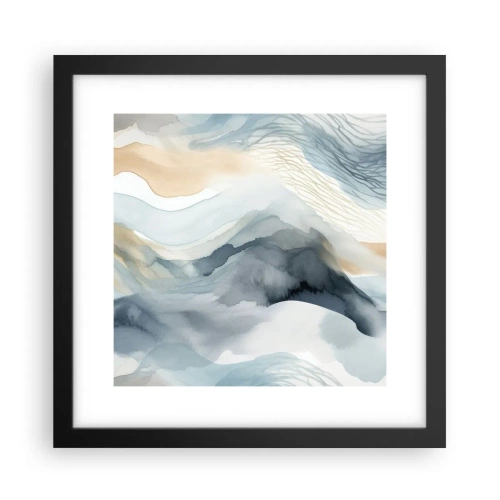 Plakat w czarnej ramie - Abstrakcja śnieżna i mglista - 30x30 cm