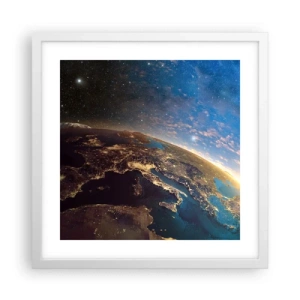 Plakat w białej ramie - Spójrzmy na siebie z dystansu - 40x40 cm