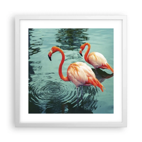 Plakat w białej ramie - Jesteśmy teraz w modzie - 40x40 cm