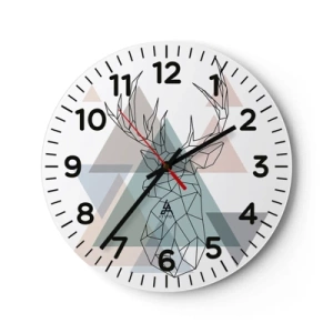 Zegar ścienny - W geometrycznym lesie - 40x40 cm