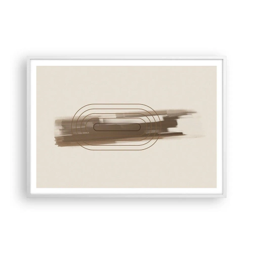 Plakat w białej ramie - Powiew szarości - 100x70 cm