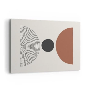 Obraz na płótnie - Abstrakcyjne figury geometryczne w ciepłych barwach - 100x70cm - W centrum uwagi - Nowoczesna dekoracja ścienna do salonu, kuchni i sypialni ARTTOR