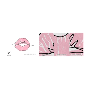 Fototapeta Próbka Premium Sand - Gotowy do pocałunku? - Grafika, Różowe Usta, Sztuka - 100x30 cm