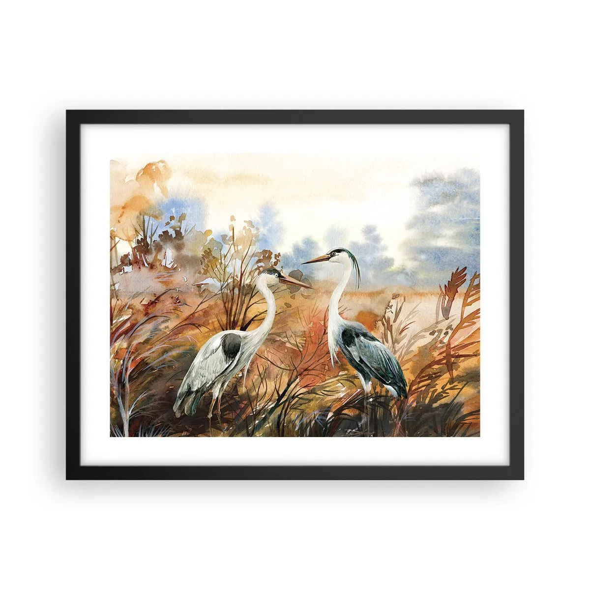 Plakat w czarnej ramie - Dokąd jesienią? - 50x40 cm
