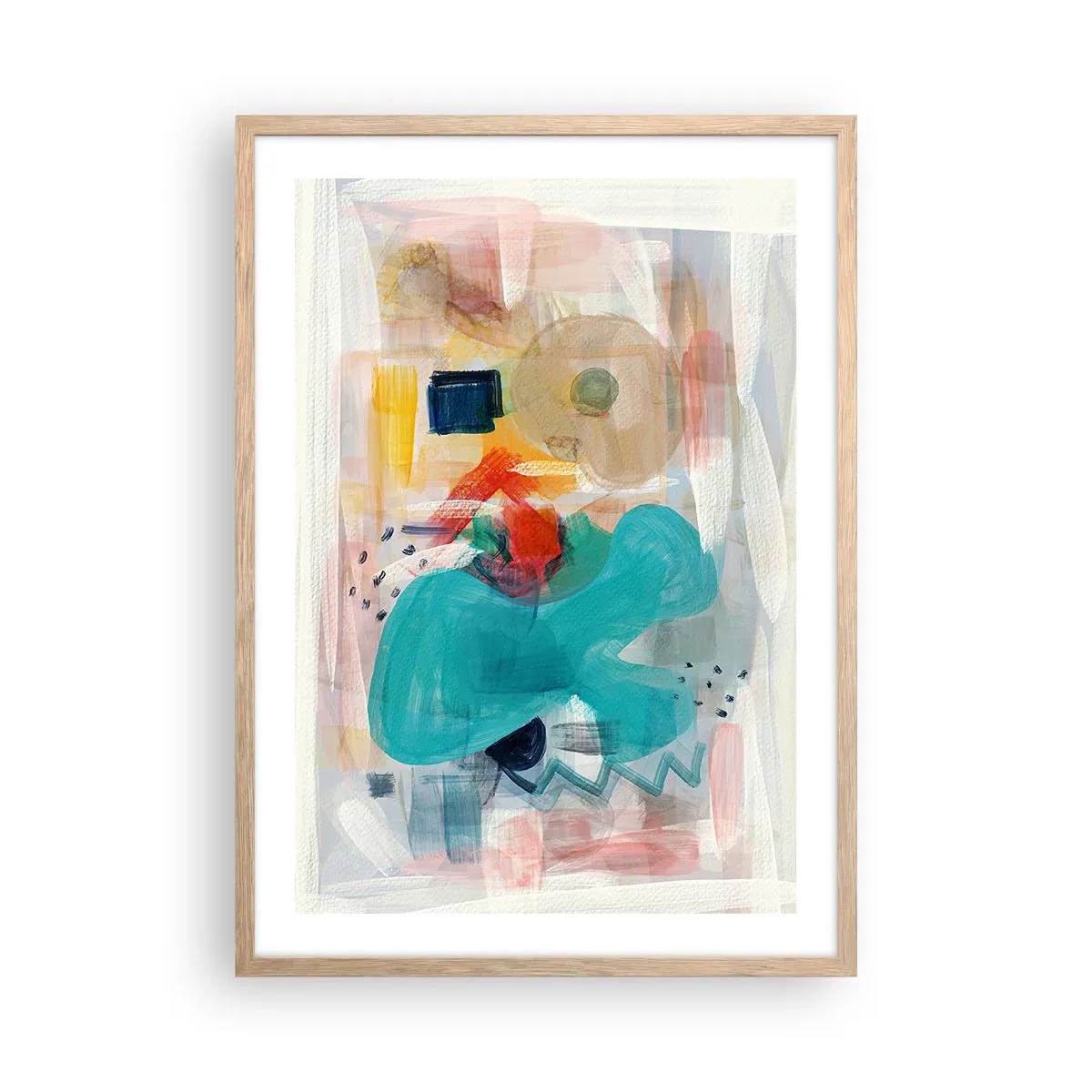 Plakat w ramie jasny dąb - Kolorowa gra - 50x70 cm