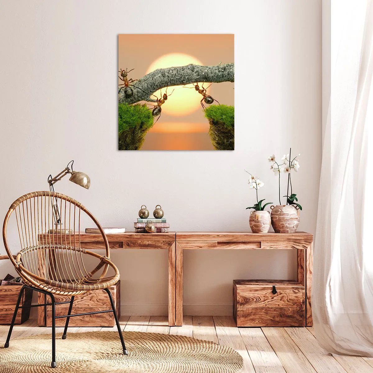 Obraz na płótnie - Radosna, wspólna praca - 70x70 cm