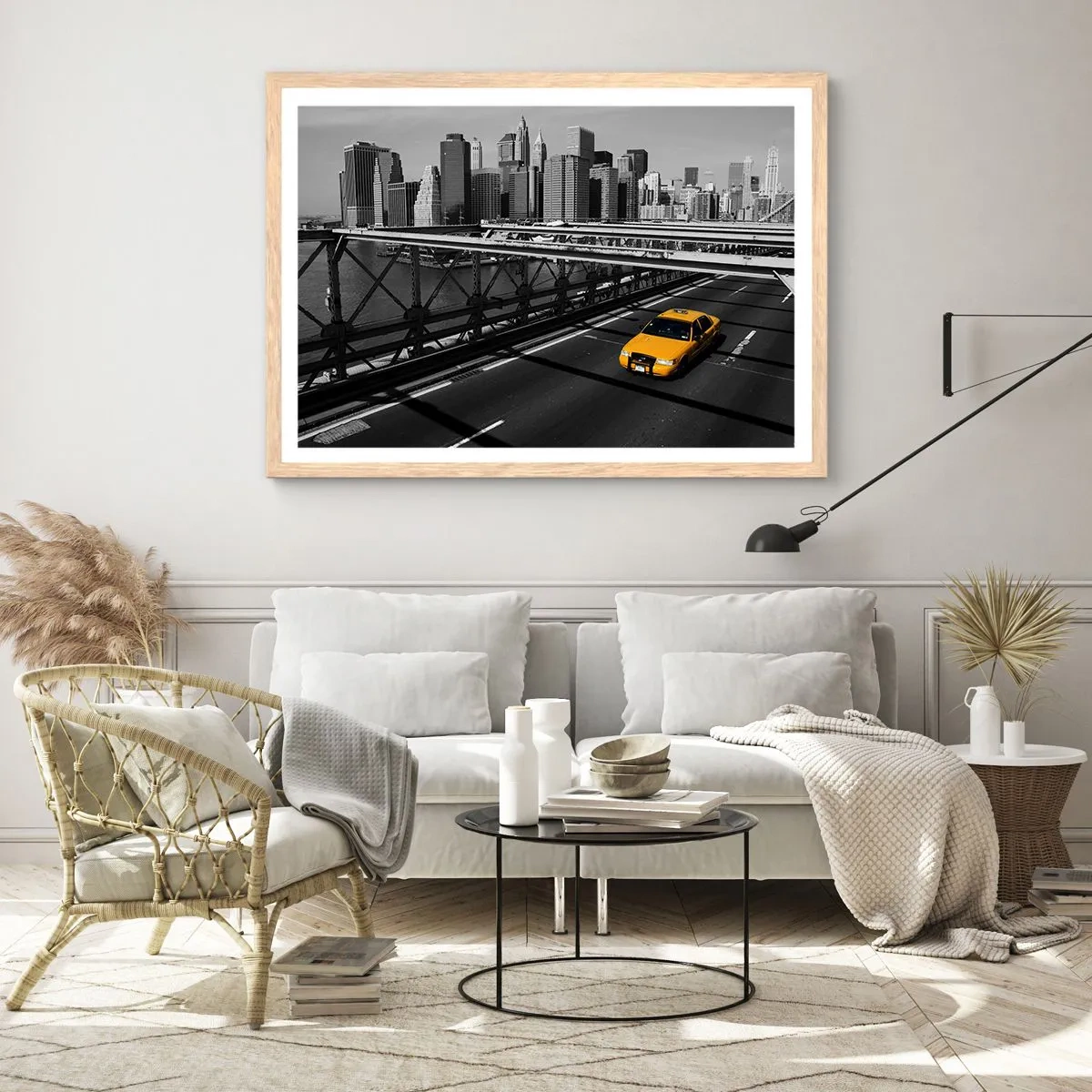 Plakat w ramie jasny dąb - Kolor wielkiego miasta - 100x70 cm