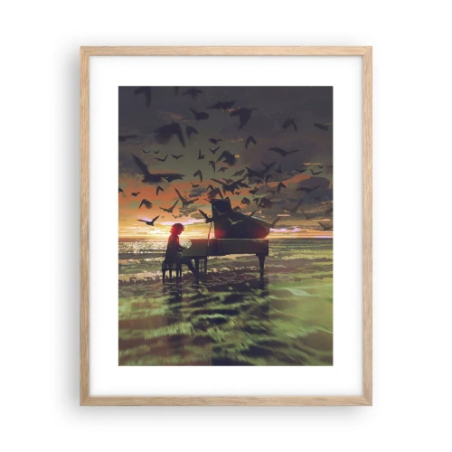 Plakat w ramie jasny dąb - Koncert na fortepian i fale - 40x50 cm