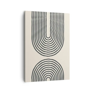Obraz na płótnie - Abstrakcyjne geometryczne wzory w stylu minimalistycznym - 50x70cm - Już za chwilę… - Nowoczesna dekoracja ścienna do salonu, kuchni i sypialni ARTTOR