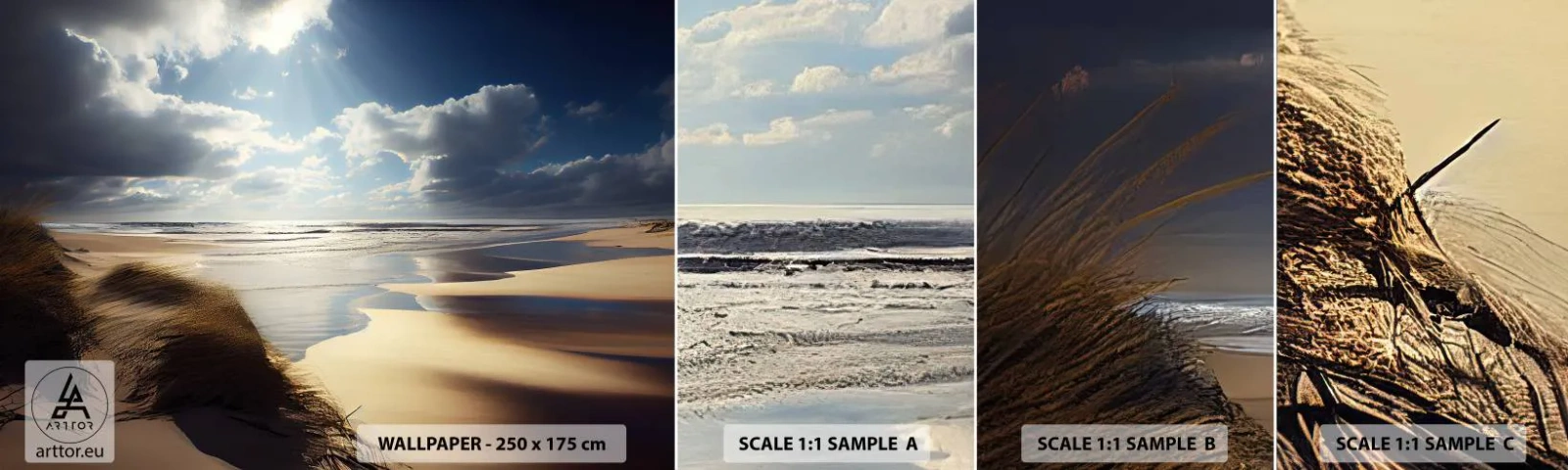 Fototapeta Próbka Samoprzylepna Deluxe Sticker - Plaża, dzika plaża - Plaża, Morze, Wydmy - 100x30 cm