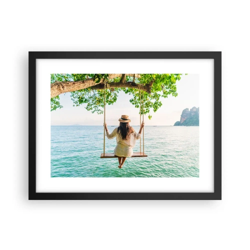 Plakat w czarnej ramie - Życie jest piękne - 40x30 cm