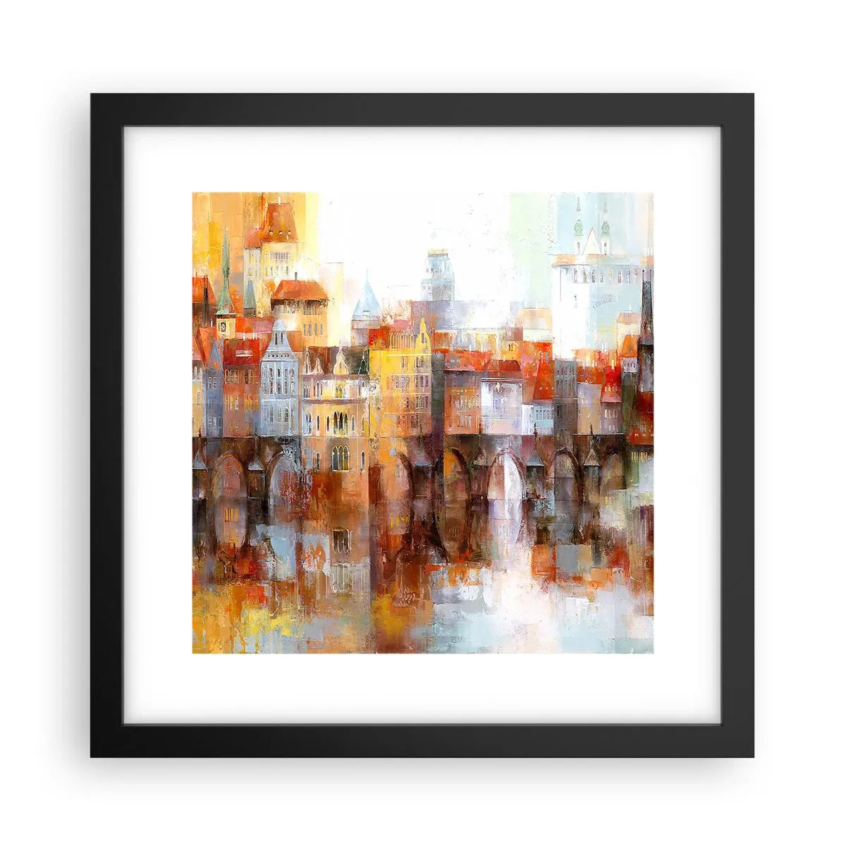 Plakat w czarnej ramie - Pod mostem też pięknie - 30x30 cm