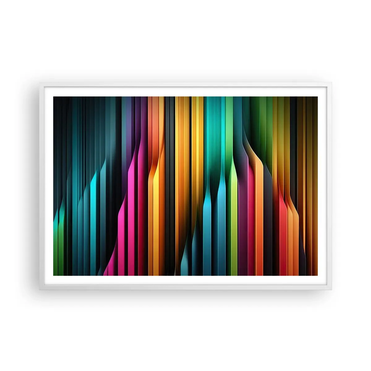 Plakat w białej ramie - Świetlne organy - 100x70 cm