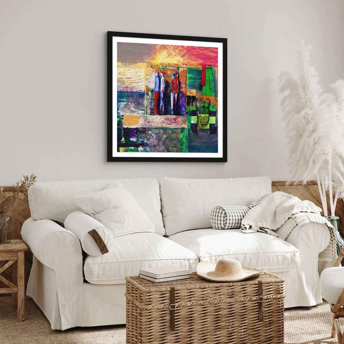 Plakat w czarnej ramie - Relacje i emocje - 60x60 cm