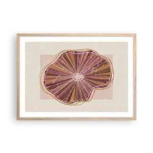 Plakat w ramie jasny dąb - Abstrakcja promienista - 70x50 cm