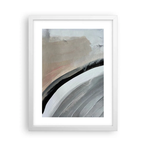Plakat w białej ramie - Kompozycja: łuk czerni i szarości - 30x40 cm