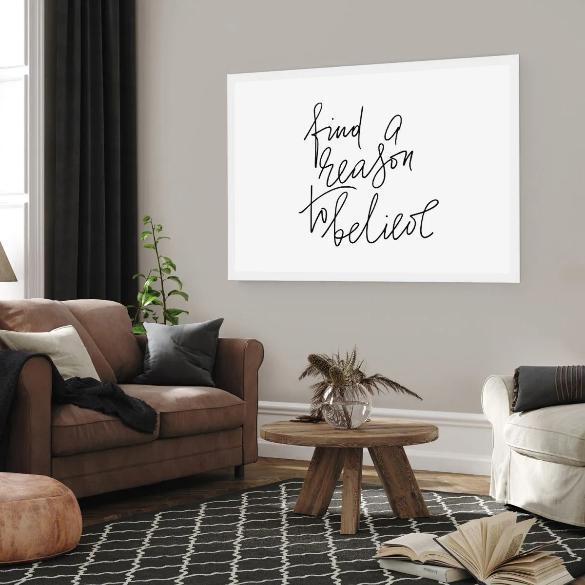 Plakat - Motywujący cytat w minimalistycznym stylu - 100x70cm - To możliwe - Nowoczesna dekoracja ścienna do salonu i sypialni ARTTOR