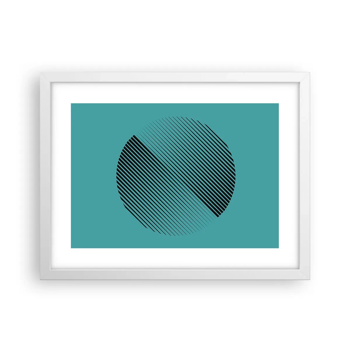 Plakat w białej ramie - Koło – geometryczna wariacja - 40x30 cm