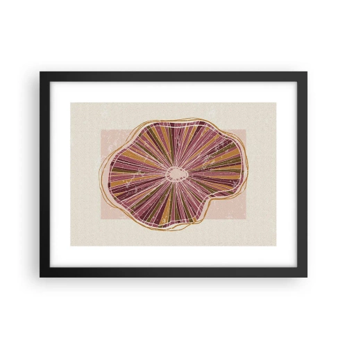 Plakat w czarnej ramie - Abstrakcja promienista - 40x30 cm