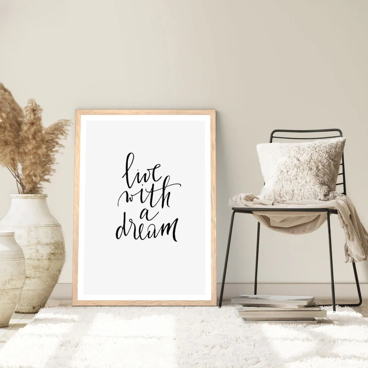 Plakat w ramie jasny dąb - Of course - 40x50 cm