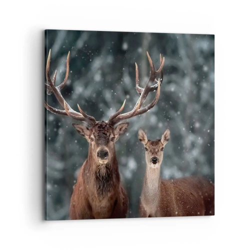 Obraz na płótnie - Pan lasu z małżonką - 70x70 cm