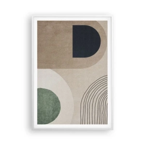 Plakat w białej ramie - Łagodność owalu - 70x100 cm