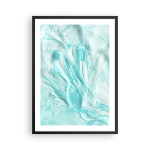Plakat w czarnej ramie - Turkusowy abstrakcyjny wzór - 50x70cm - Na zawsze razem - Nowoczesna dekoracja ścienna do salonu i sypialni ARTTOR