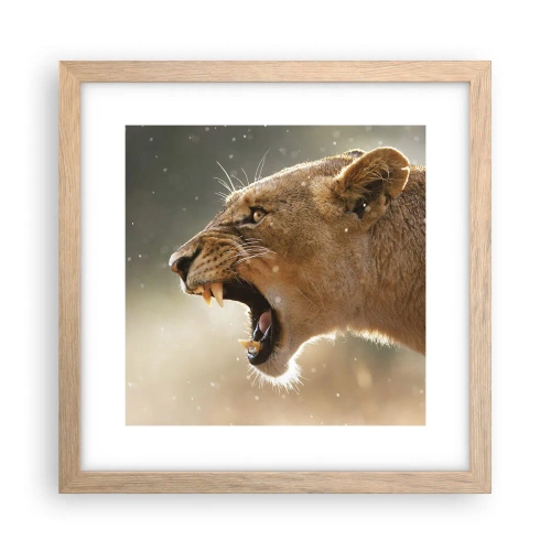 Plakat w ramie jasny dąb - Spróbuj nie posłuchać - 30x30 cm