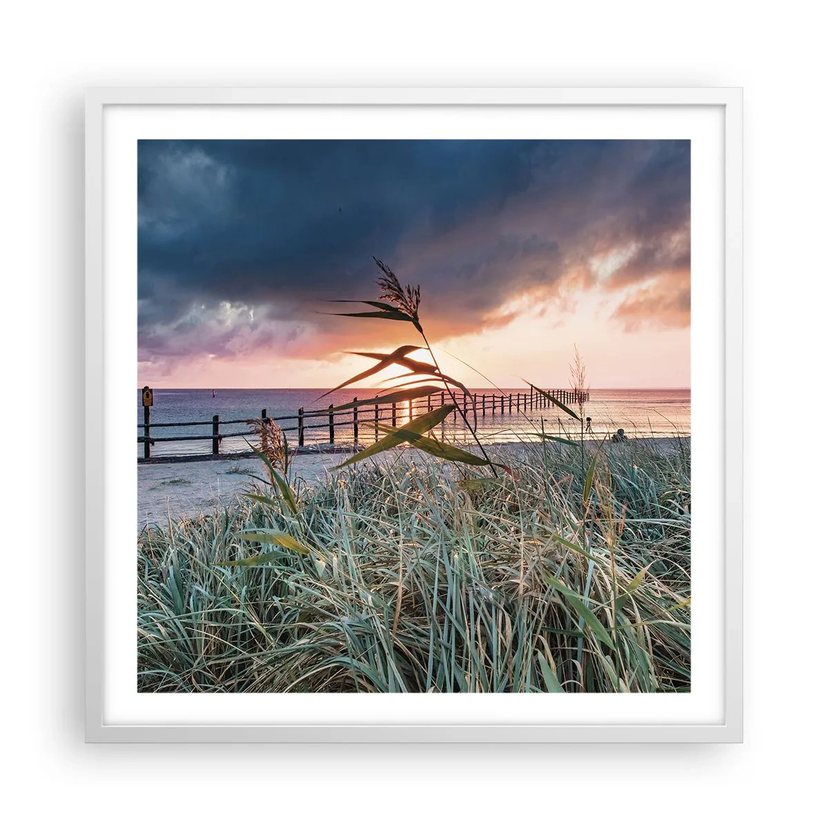 Plakat w białej ramie - Nie przemija z wiatrem - 60x60 cm