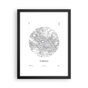 Plakat w czarnej ramie - Anatomia Florencji - 30x40 cm