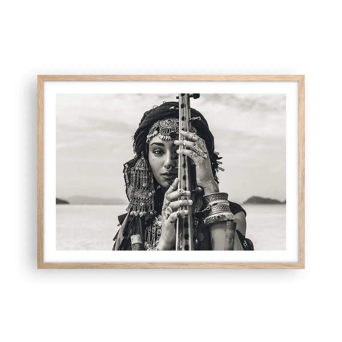 Plakat w ramie jasny dąb - Sama muzyka orientu - 70x50 cm