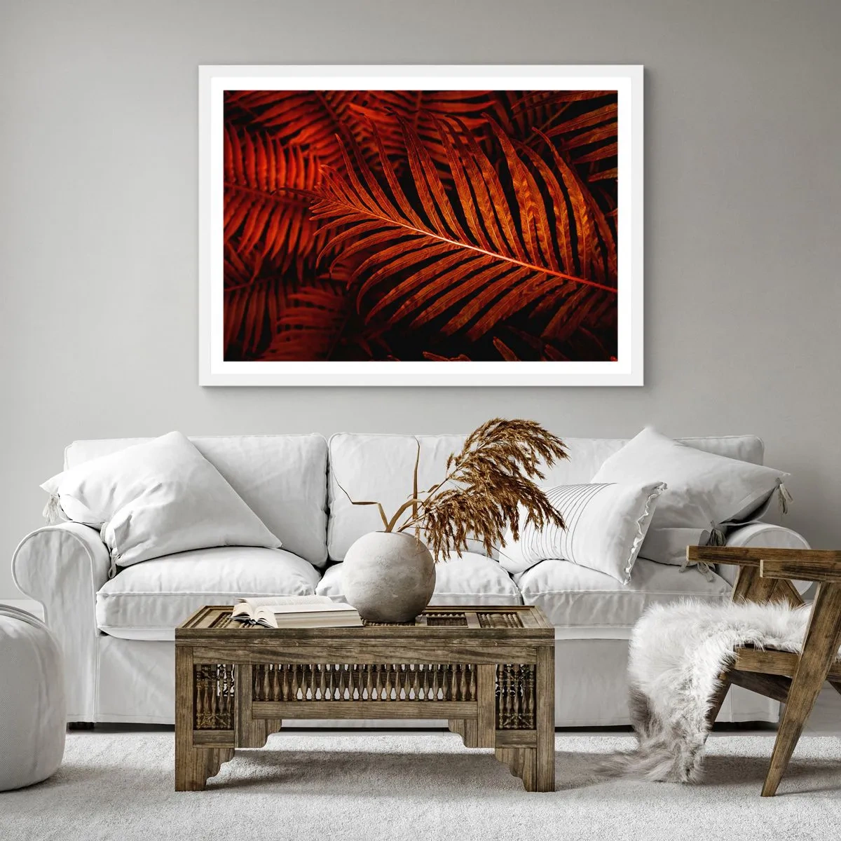 Plakat w białej ramie - Żar życia - 60x60 cm