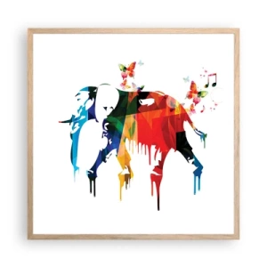 Plakat w ramie jasny dąb - Tańczyć każdy może - 60x60 cm