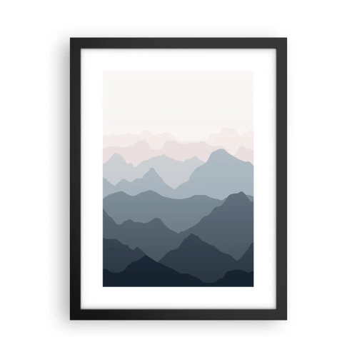 Plakat w czarnej ramie - Fale gór - 30x40 cm