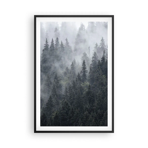 Plakat w czarnej ramie - Leśny świt - 61x91 cm
