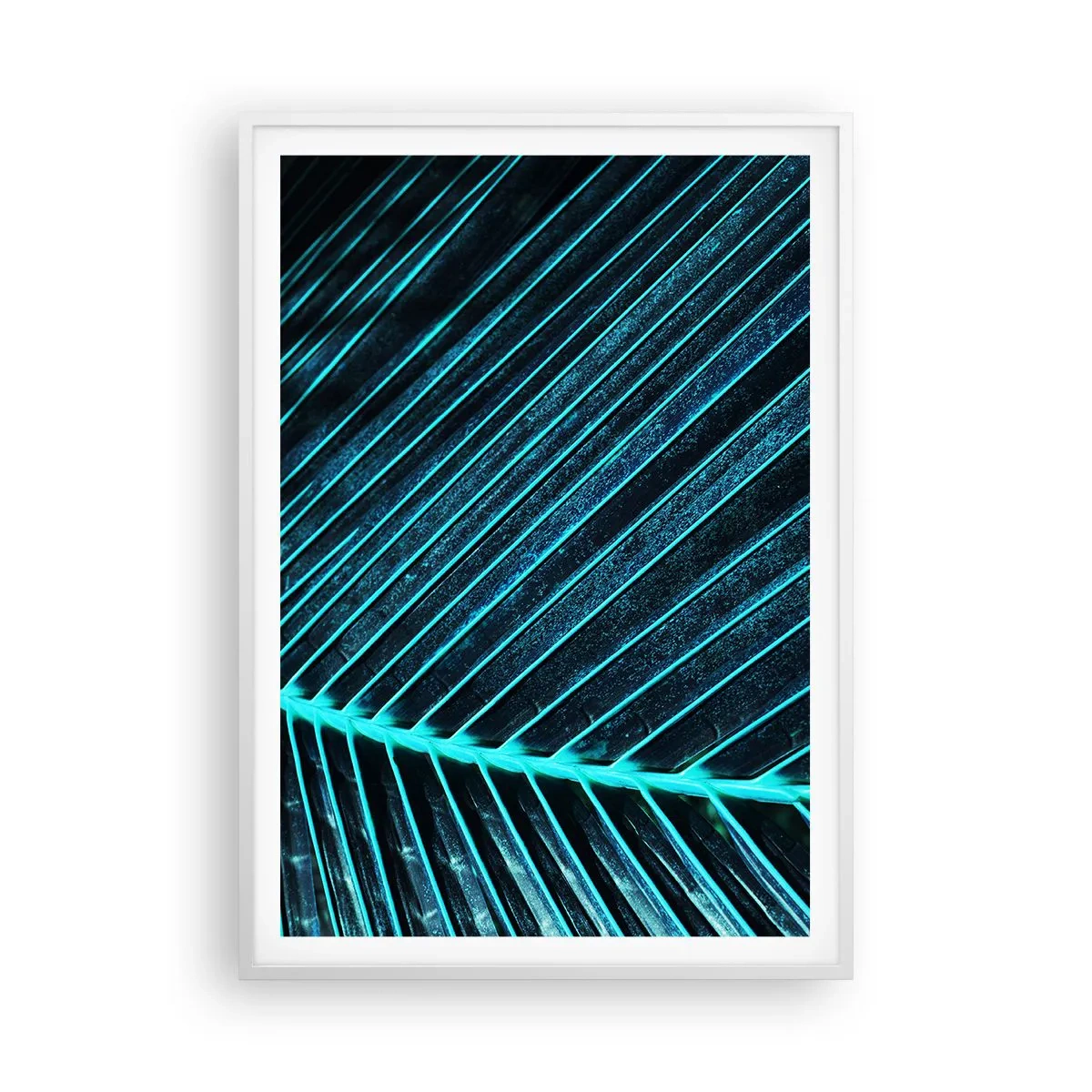 Plakat w białej ramie - Faktura zieleni - 70x100 cm