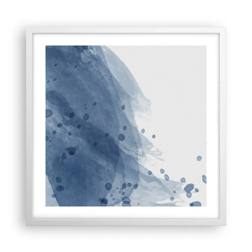 Plakat w białej ramie - Niebieski tiul - 50x50 cm