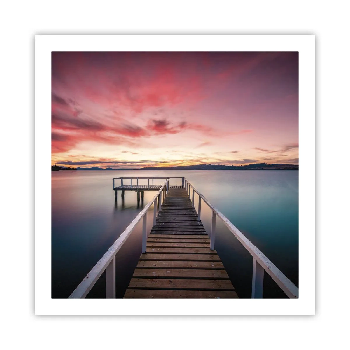 Plakat - Łagodny płomień wieczoru - 60x60 cm